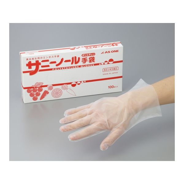 アズワン サニーノール手袋 ポリエチレン L 1セット（1000枚:100枚×10箱） 6-9680-01（直送品）