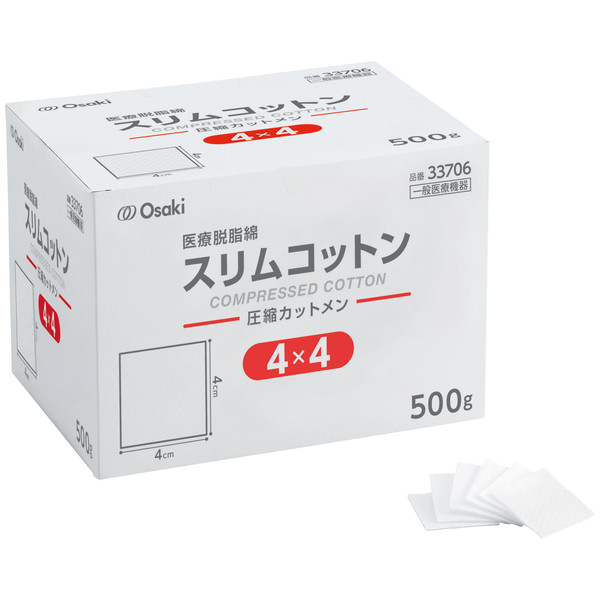 オオサキメディカル スリムコットン 4×4 33706 1箱（500g入）