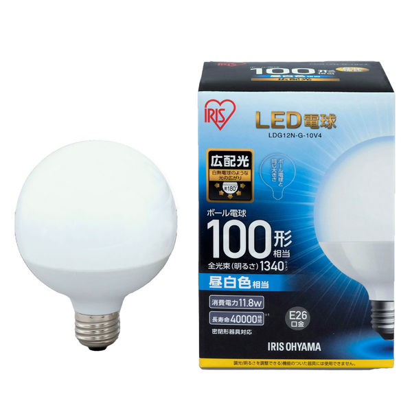 アイリスオーヤマ LED電球 E26 ボール球 昼白色 100形相当（1340ｌm