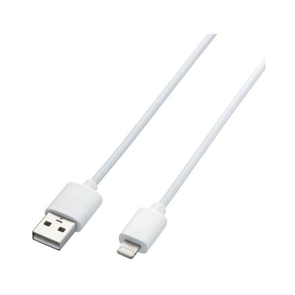 ロジテック　Lightningケーブル　USB(A)[オス] - Lightningコネクタ[オス]　ホワイト　1m　LHC-FUAL10WH