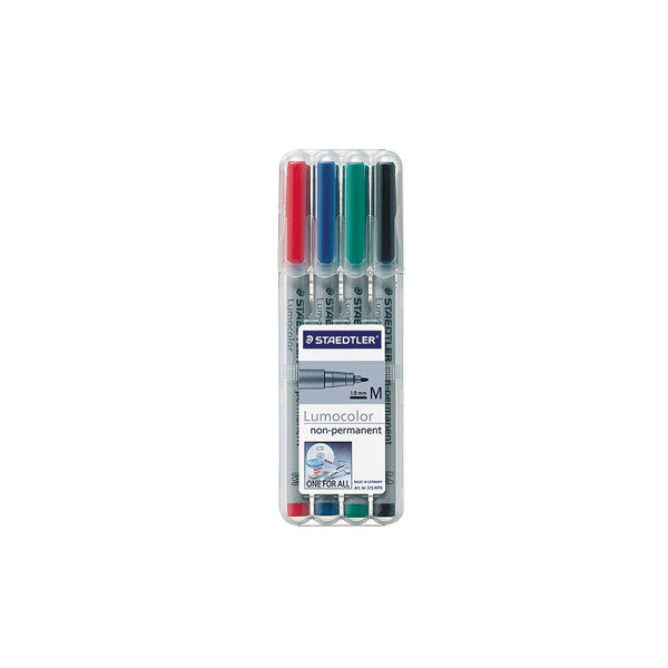 ステッドラー　ルモカラーペン（水性）M　4色セット　315 WP4　1セット（4色セット×10セット）　（取寄品）