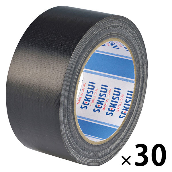 【ガムテープ】 カラー布テープ No.600V 0.22mm厚 幅50mm×長さ25m 黒 積水化学工業 1箱（30巻入）