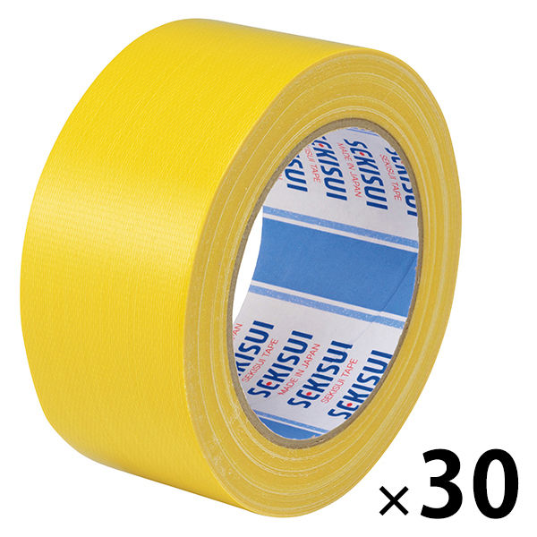 【ガムテープ】 カラー布テープ No.600V 0.22mm厚 幅50mm×長さ25m 黄 積水化学工業 1箱（30巻入）