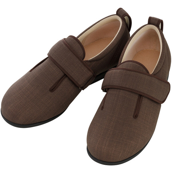 あゆみ 介護靴 1097ダブルマジックIII 茶3L（25.0-25.5cm）（取寄品