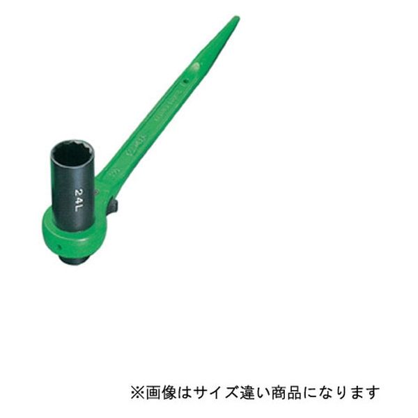 スーパーツール 片ロングソケット・両口ラチェットレンチ（爪式）六角対辺：21×27 RN2127L 1丁 108-4763（直送品）