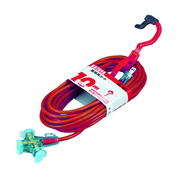 畑屋製作所 ハタヤ 2P延長コード 10m レッド SX-103-R 1本 370-4581（直送品）