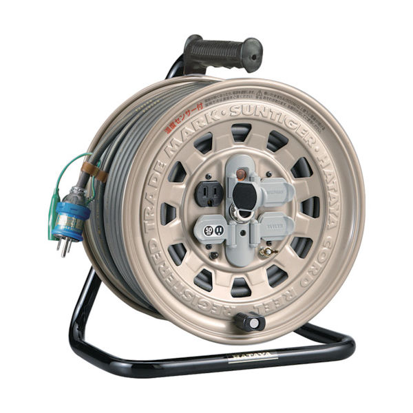 畑屋製作所 ハタヤ サンタイガーリール 単相100Vアース付 50m 温度センサー付 GT-501KX 1台(1個) 106-2905（直送品）