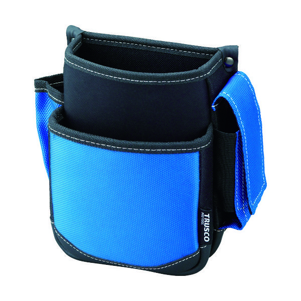 トラスコ中山 TRUSCO 腰袋 2段 携帯電話ホルダー付き ブルー TWP2-BL 1個 365-6161（直送品）
