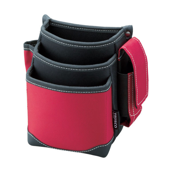 トラスコ中山 TRUSCO 【売切廃番】 腰袋 3段 携帯電話ホルダー付き レッド TWP3-R 1個 365-6225（直送品）