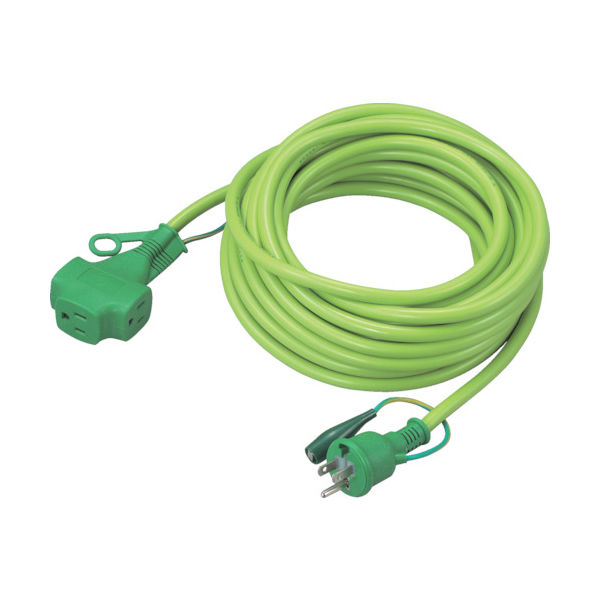 トラスコ中山 TRUSCO トリプルポッキン延長コード 10m 緑 TPVS-10E GN 1本 256-2723（直送品）