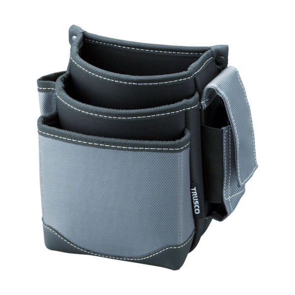 トラスコ中山 TRUSCO 腰袋 3段 携帯電話ホルダー付き グレー TWP3-GY 1個 365-6217（直送品）