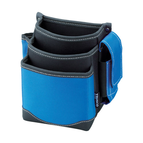 トラスコ中山 TRUSCO 腰袋 3段 携帯電話ホルダー付き ブルー TWP3-BL 1個 365-6209（直送品）