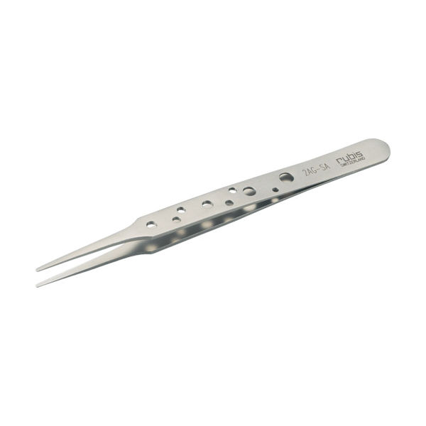 トラスコ中山 TRUSCO 【売切廃番】耐酸耐磁ルビスピンセット スイストゥィーズ型 120mm 先丸先細型 2AG-SA 1本（直送品）