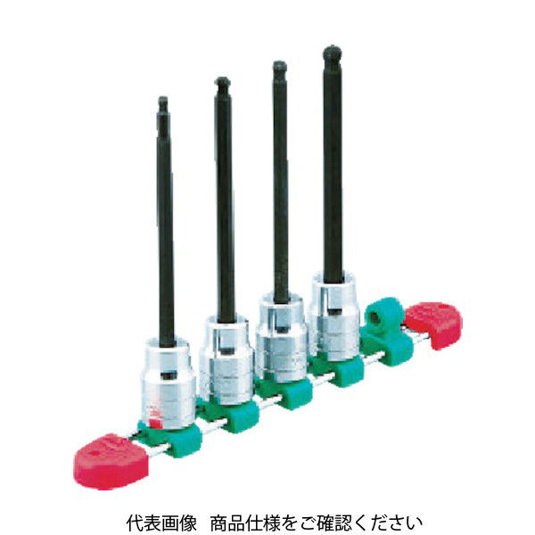 京都機械工具 KTC 12.7sq.ロングボールポイントヘキサゴンビットソケットセット 4コ組 TBT4L04BPH 1セット 307-7543（直送品）