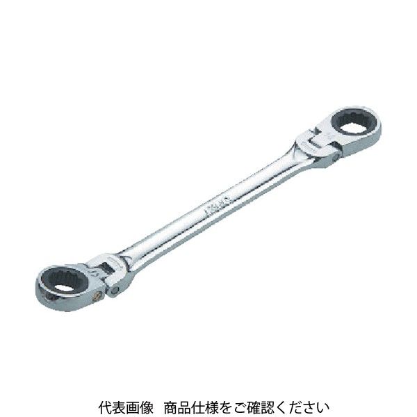 京都機械工具 KTC ラチェットめがねレンチ(両頭型首振りタイプ) 対辺寸法14×17mm 全長225mm MR1-1417F 1丁(1個)（直送品）