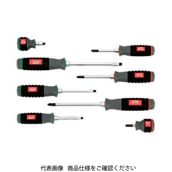 京都機械工具 KTC グリップドライバーセット 樹脂柄ドライバセット貫通タイプ(8本組) 刃先マグネット入り 非貫通 TPMD18 1セット（直送品）