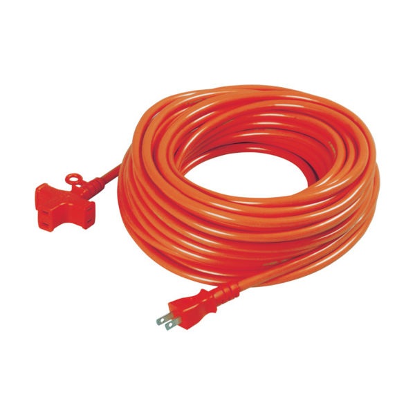 日動工業 日動 十字トリプル延長コード アース無し 20m 赤 MRS-20-R 1本 368-6418（直送品）