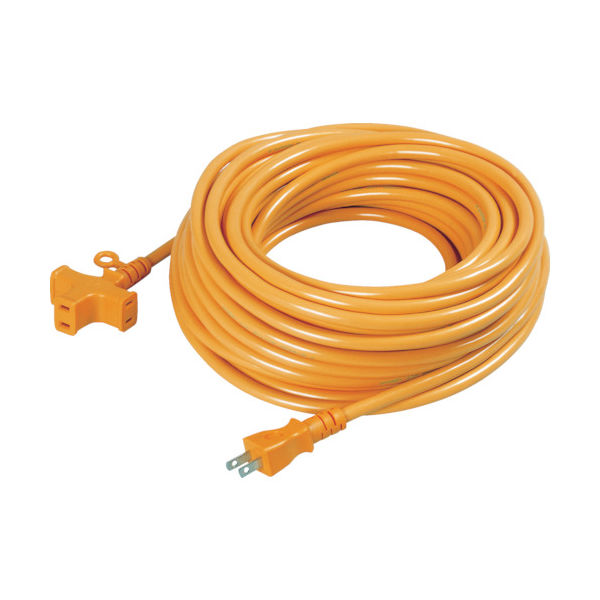 日動工業 日動 十字トリプル延長コード アース無し 20m オレンジ MRS-20-O 1本 368-6400（直送品）