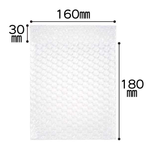 エアーキャップ（R）封筒袋 気泡緩衝材 160×180+30mm 1パック（100枚入） 酒井化学工業