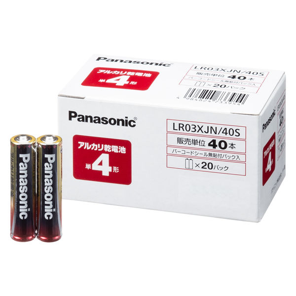 パナソニック アルカリ乾電池 単4形 1パック（40本） - アスクル