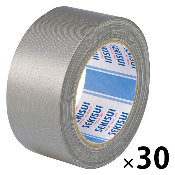 【ガムテープ】 カラー布テープ No.600V 0.22mm厚 幅50mm×長さ25m 銀 積水化学工業 1箱（30巻入）