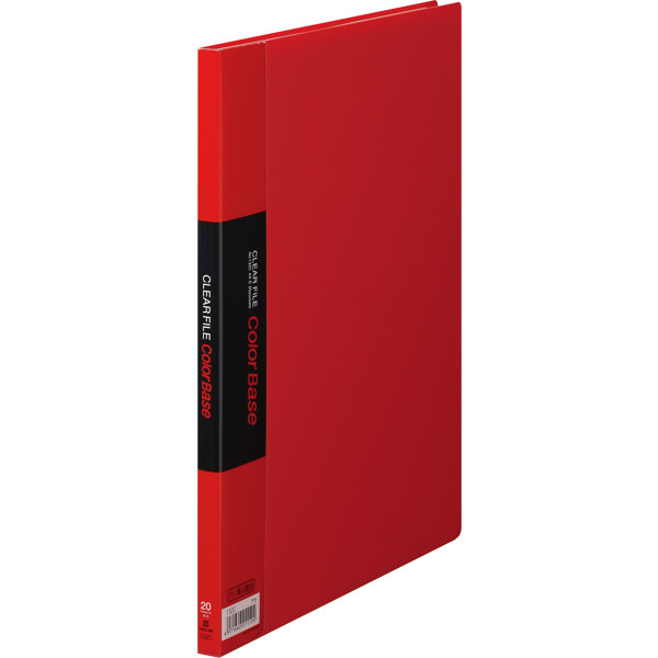 キングジム　クリアーファイルカラーベース（タテ入れ）　A4タテ　20ポケット　赤　1セット（30冊：10冊入×3箱）