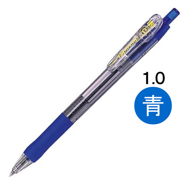 まとめ) ゼブラ 油性ボールペン ジムノック 0.5mm 青 KRBS-100-BL 1本