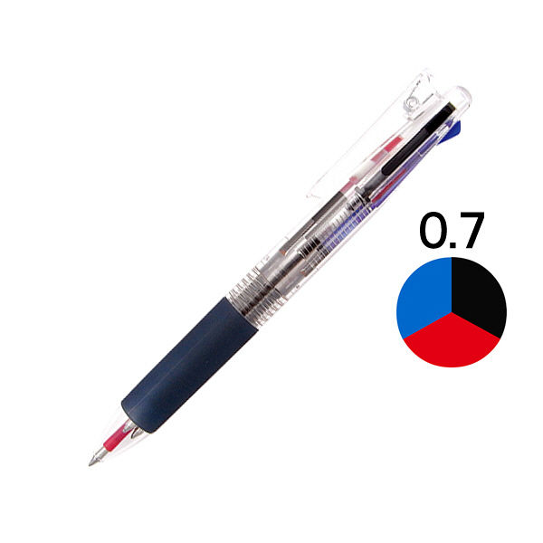 3色ボールペン 再生工場フェアライン3プラスクリップ クリア 透明 16