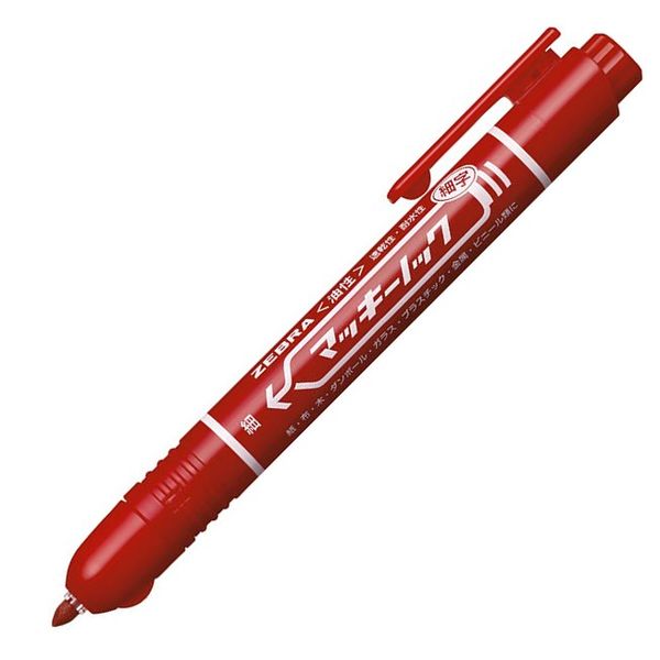 ゼブラ マッキーノック細字 赤 油性ペン P-YYSS6-R 1セット（30本：10本入×3箱）