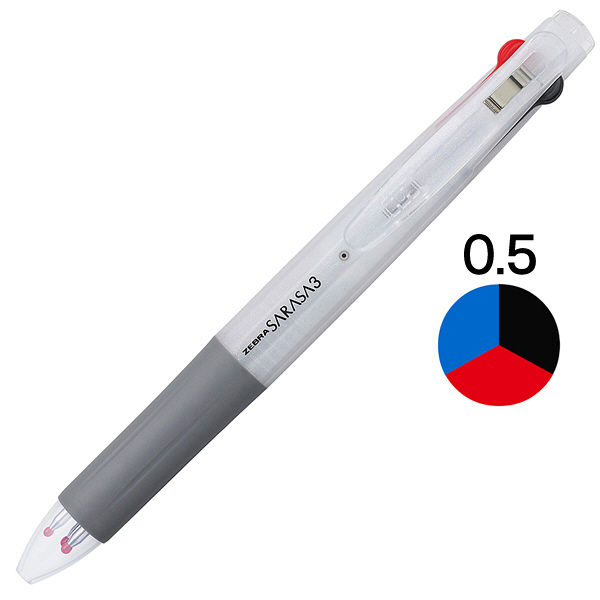 ゲルインク3色ボールペン サラサ3 0.5mm 白軸 J3J2-W ゼブラ - アスクル
