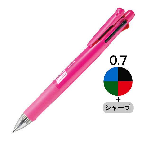 多機能ボールペン クリップ-オンマルチF キューティーピンク軸 4色0.7mmボールペン+シャープ 10本 B4SA1-CUP