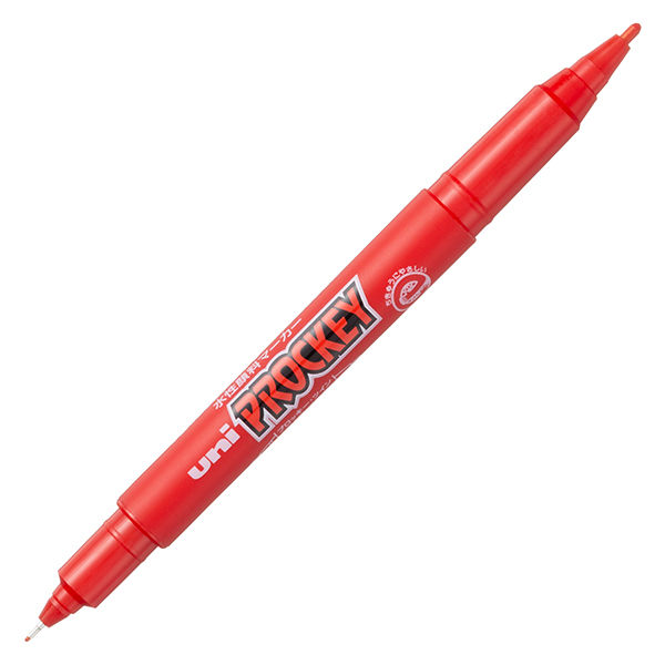 プロッキー 水性ペン 細・極細ツイン 赤 三菱鉛筆 uni