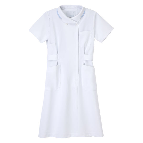 ナガイレーベン ナース服　Hospar Stat（ホスパースタット） ナースワンピース 半袖 HO-1937 ホワイト×サックスブルー M