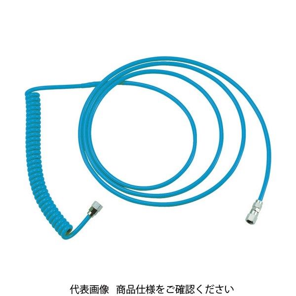 トラスコ中山 TRUSCO エアコイルホース ウレタンコイルホース細巻 ストレート・L型 2.9m CH-300-15 1本（直送品）