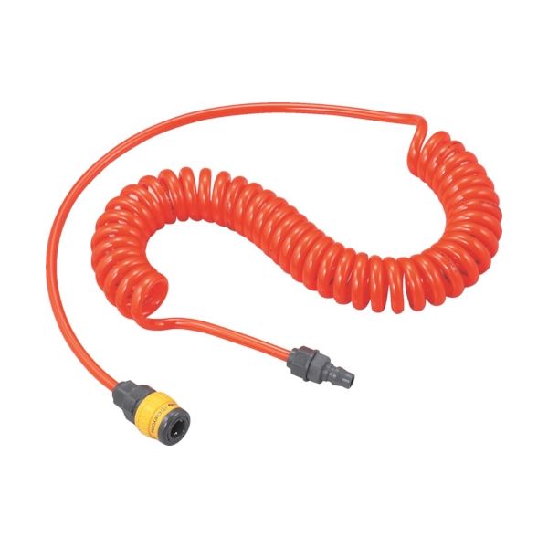 トラスコ中山 TRUSCO エアコイルホース ウレタンコイルホース樹脂カップリング付 2.4m TUHJ-3 1本 258-5171（直送品）