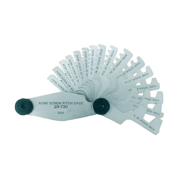 トラスコ中山 TRUSCO アクメスクリューピッチゲージ 測定範囲2ー20mm 12枚組 30-720 1個(12枚) 229-6250（直送品）