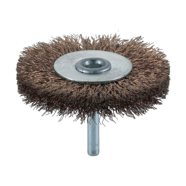 トラスコ中山 TRUSCO 軸付ホイールブラシ φ75X軸6 真鍮メッキ鋼線 線径0.25 TB-6241 1個 259-0140（直送品）