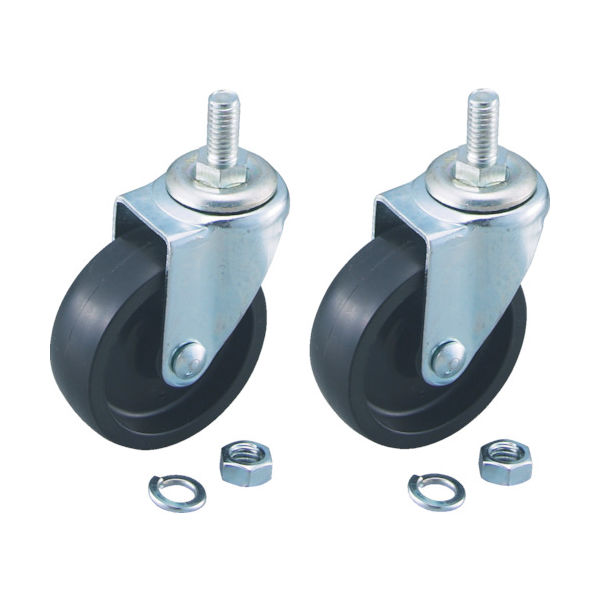 TRUSCO エアルブリケーターFTRー65G用 交換用前キャスターセット ねじ込み FTR-200-201X2 1セット(2個)（直送品）