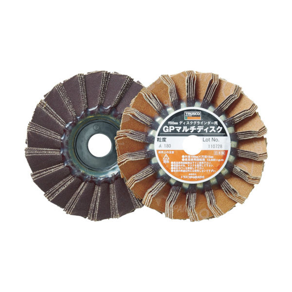 トラスコ中山 TRUSCO GPマルチディスク アランダム Φ100 (5枚入) 180# GP100M 180 1箱(5枚)（直送品）