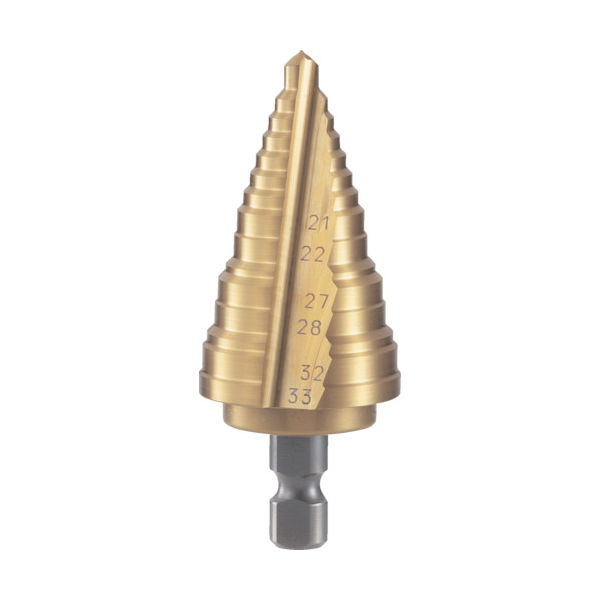 トラスコ中山 TRUSCO 電気設備用ステップドリル 2枚刃チタンコーティング 21~33mm NMS-33EG 1本 277-5832（直送品）