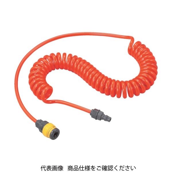 トラスコ中山 TRUSCO エアコイルホース ウレタンコイルホース樹脂カップリング付 4.0m TUHJ-5 1本 258-5189（直送品）