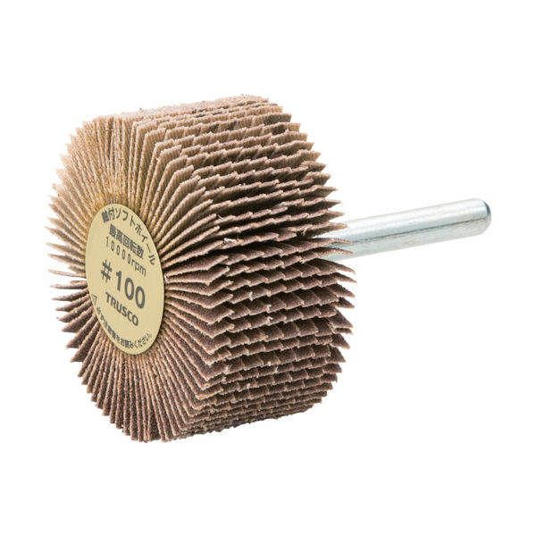 トラスコ中山 TRUSCO 軸付ソフトホイール 外径50X厚25X軸6 (5個入) 粒度#100 100# YS525 100 1箱(5個)（直送品）