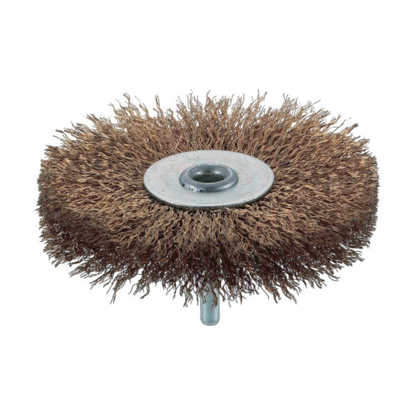 トラスコ中山 TRUSCO 軸付ホイールブラシ φ100X軸6 真鍮メッキ鋼線 線径0.25 TB-6251 1個 259-0158（直送品）