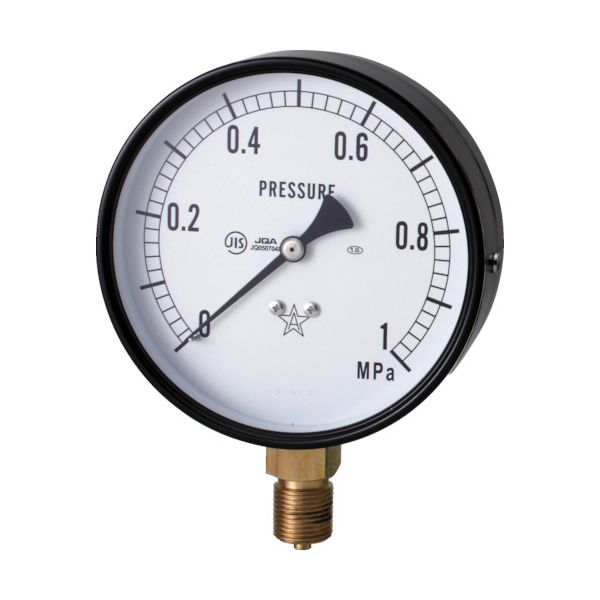 右下精器製造 右下 スター (圧力計)(A枠立型・φ75) 圧力レンジ0.0~1.00MPa S-31-1MP 1個 321-4052（直送品）