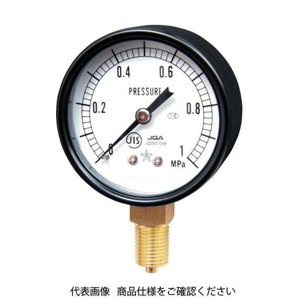 右下精器製造 右下 スター (圧力計)(A枠立型・φ60) 圧力レンジ0.0~0.40MPa S-21-0.4MP 1個 321-3854（直送品）