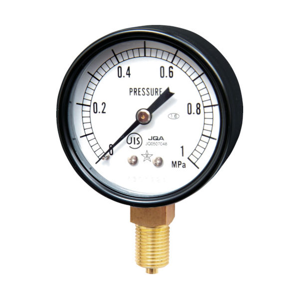 右下精器製造 右下 スター (圧力計)(A枠立型・φ60) 圧力レンジ0.0~1.00MPa S-21-1MP 1個 321-3919（直送品）