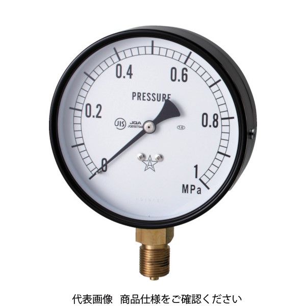 右下精器製造 右下 スター (圧力計)(A枠立型・φ100) 圧力レンジ0.0~0.40MPa S-41-0.4MP 1個 321-4133（直送品）