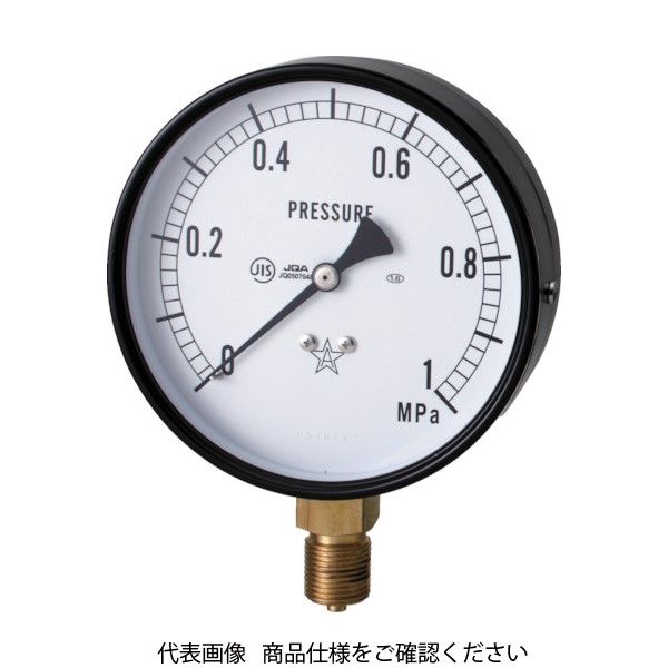 右下精器製造 右下 スター (圧力計)(A枠立型・φ100) 圧力レンジ0.0~1.60MPa S-41-1.6MP 1個 321-4184（直送品）