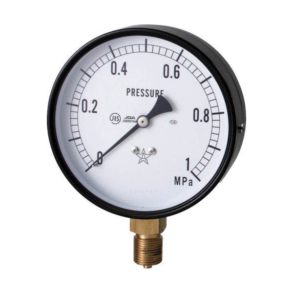 右下精器製造 右下 スター (圧力計)(A枠立型・φ100) 圧力レンジ0.0~1.00MPa S-41-1MP 1個 321-4192（直送品）
