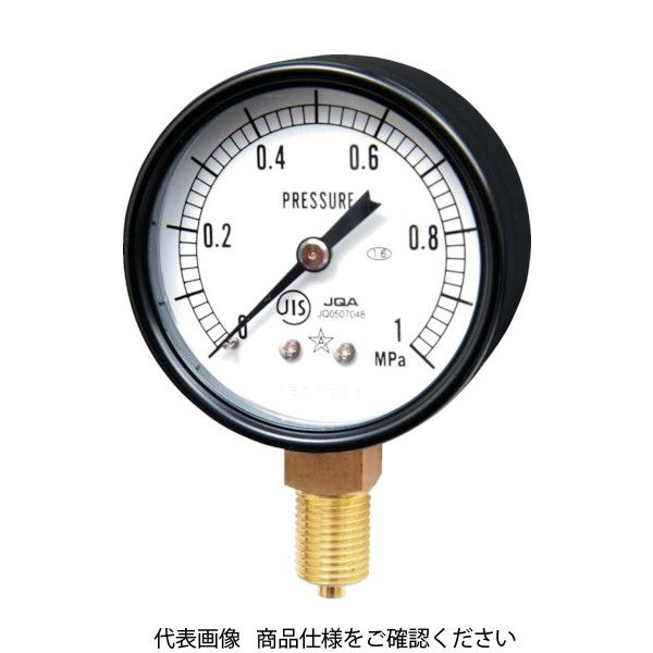 右下精器製造 右下 一般圧力計(A枠立型・φ60) 圧力レンジ0.0~10.00MPa G211-111-V-10MP 1個（直送品）